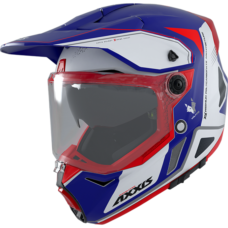 アクサルタ　クロマックスAM17 AXXIS MX803DS WOLF DS ROADRUNNER C7 AZUL MATE CROSS HELMET